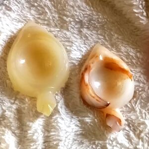 2 Vintage Onyx Turtle Ashtray